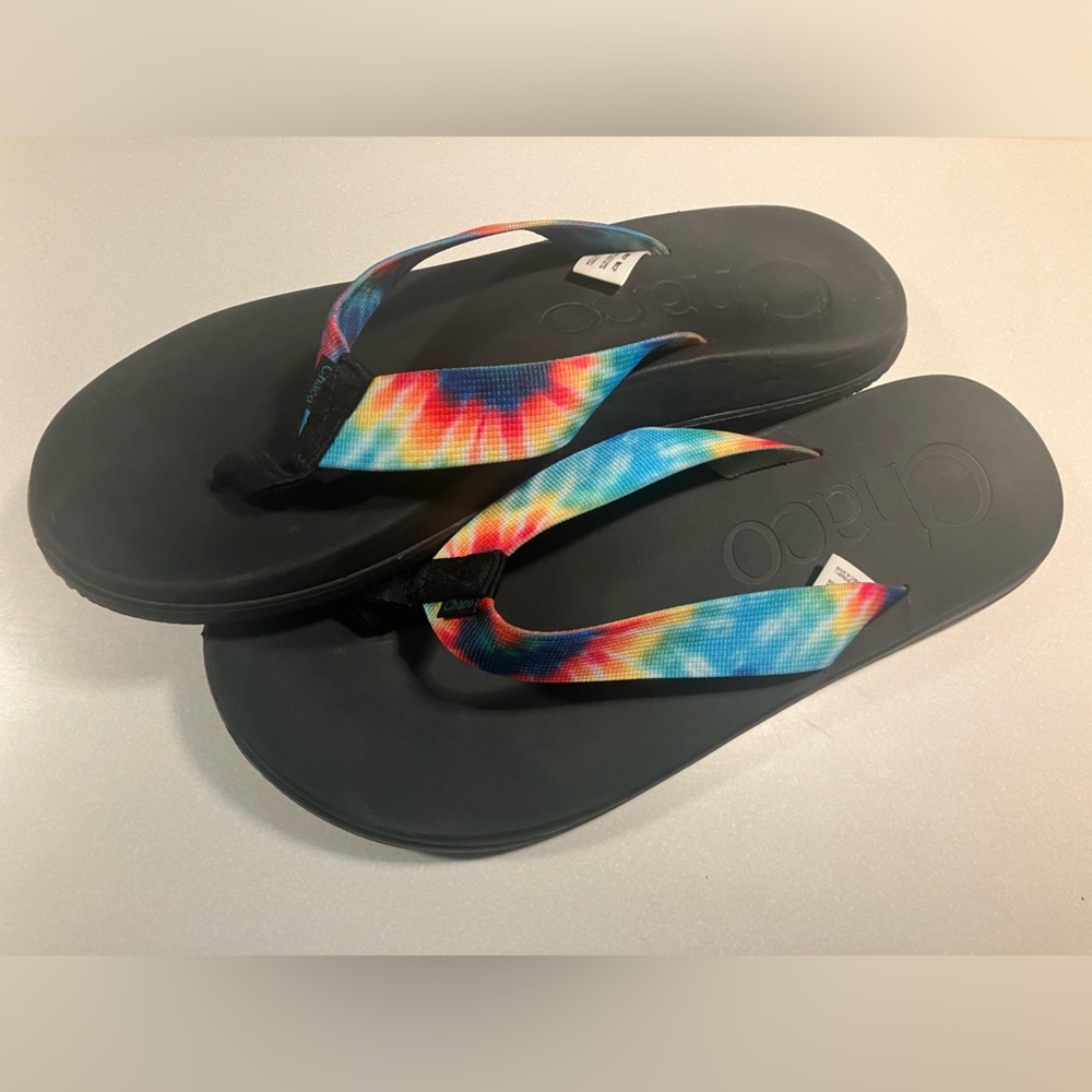Men’s Chaco Chillos Flip Flop Dark Tie Dye Size 12